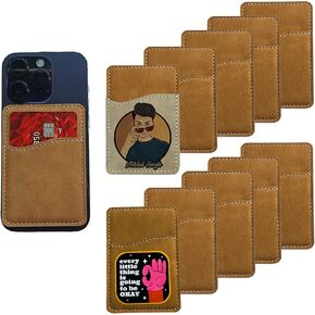 10 Pack Blanks Phone Wallet Stick On for Sublimation, PU Leather Cell Phone Credit Card Holder, ID Case Pouch Sleeve with Self Adhesive Sticker for iPhone Samsung Pixel