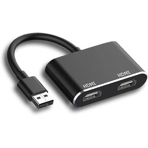 USB 3.0 to Dual HDMI Adapter, 1080P Video Adapter USB to HDMI for Dual Monitor Converter USB to 2*HDMI 4K Expander Compatible with Windows