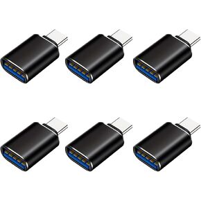 USB C to USB Adapter 6 Pack, USB C Male to USB A 3.0 Female OTG Adapter 5Gbps High-Speed Data Transfer 20V/3A 60W Charging Converter for iMac,MacBook Pro Air,iPhone 16 15,iPad and More Type C Devices