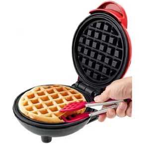 Mini Waffle Making Kit 2pcs, 8.5" Tong & Round Classic 4.7" Waffle Maker - Waffle Mold, Nonstick Waffle Iron with Quick Heat-Up, Nonstick Surface - Perfect Mini Waffle Maker kit for Kids and Families