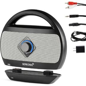 Portable Wireless TV Speakers for Smart TV - Ideal for TV Watching Without The Blaring Volume - Wireless Speakers for TV Designed for Hard of Hearing, Elderly, and Seniors - Decodes all Digital Audio.