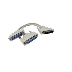 1 Foot DB25 Male to Two DB25 Female Serial Splitter Cable
