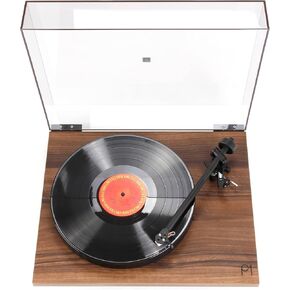 Rega Planar 1 Turntable with Walnut Special Effect Finish, Carbon MM Cartridge and hinged Smoked Dust Cover