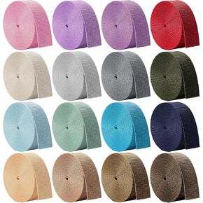 16 Rolls 1.5 Inch Wide Nylon Webbing Strap 3.3 Yard 16 Colors Webbing Strap for DIY Crafting Gear Repair, Pet Leash, Backpack