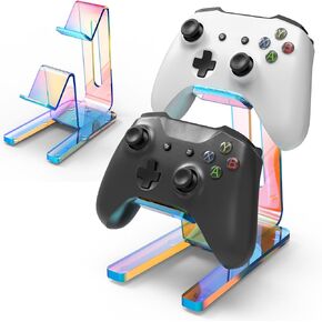 NiHome Iridescent Acrylic Game Controller Stand for Xbox PS Switch Controllers, Durable Acrylic Construction Secure Controller Display, Versatile Holder for Gamers’ Rooms Desks and Living Spaces
