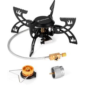 Odoland 3800W Portable Camping Stove Lightweight Gas Stove Collapsible Backpacking Stove with EVA Box for Outdoor Camping Cooking Hiking and Picnic