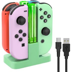 Charging Dock Replacement for Switch & Switch OLED for Joy Cons, Charging Station for Switch with a USB Type-C Charging Cord- Green