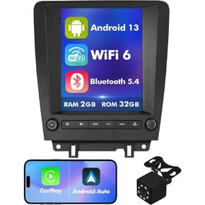 9.7 Inch IPS Touchscreen Android 12 Car Stereo for Ford Mustang 2010-2014 with Wireless CarPlay & Android Auto 2+32GB Car Radio, Support GPS, WiFi 6, Bluetooth,5.4, FM Radio, Backup Camera, SWC, USB