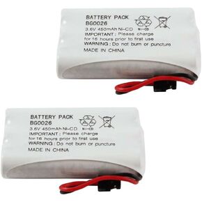 Fenzer 2-Pack Ni-CD Battery 3.6V for Uniden BT-446 (450mAh)