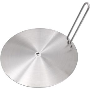 Induction Hob Heat Diffuser Plate Cooking Converter Disc Electric Cooker Plate Stainless Steel Heat Diffuser Induction Plate with Separable Handle 20cm