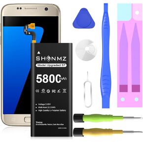 Galaxy S7 Battery, [Upgraded] 5800mAh Li-Polymer EB-BG930ABE Replacement Battery for Samsung Galaxy S7 G930 G930V G930A G930T G930P G920V with Screwdriver Tool Kit-12 Months Warr