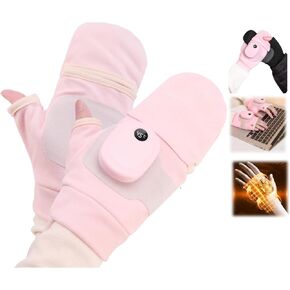 2025 Upgrade AI Rechargeable Heated Fingerless Gloves for Women - Smart Thermostatic Electric Hand Warmers for Cycling, Outdoors, and Snow Activities