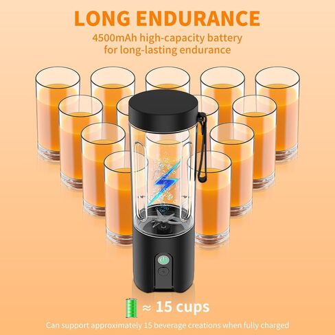 Portable Blender,Personal Size Blender for Shakes and Smoothies, smoothie maker USB-C Rechargeable & Self Cleaning - Quiet Mini Travel Blender with Stainless Steel Blade in Saudi Arabia