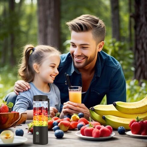 Portable Blender,Personal Size Blender for Shakes and Smoothies, smoothie maker USB-C Rechargeable & Self Cleaning - Quiet Mini Travel Blender with Stainless Steel Blade in Saudi Arabia