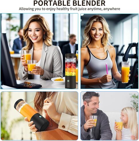 Portable Blender,Personal Size Blender for Shakes and Smoothies, smoothie maker USB-C Rechargeable & Self Cleaning - Quiet Mini Travel Blender with Stainless Steel Blade in Saudi Arabia