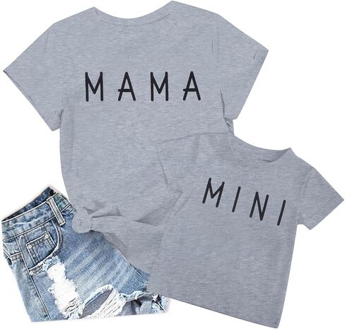 Mama and Mini Shirt Mommy and Me Shirts Mom and Baby Matching Outfits Family Short Sleeve Tees in Kuwait