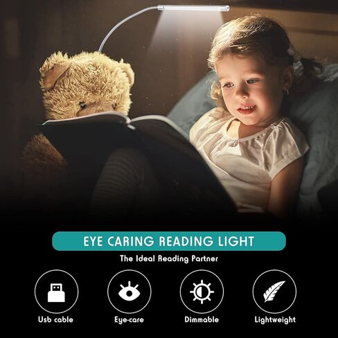 Mudder 2 قطع مصباح LED USB للوحة مفاتيح الكمبيوتر المحمول مصباح كمبيوتر مصباح مرن عصا قابلة للاتصال مصباح LED مفتاح لمس القراءة (الفضة ، الأرجواني) in Kuwait