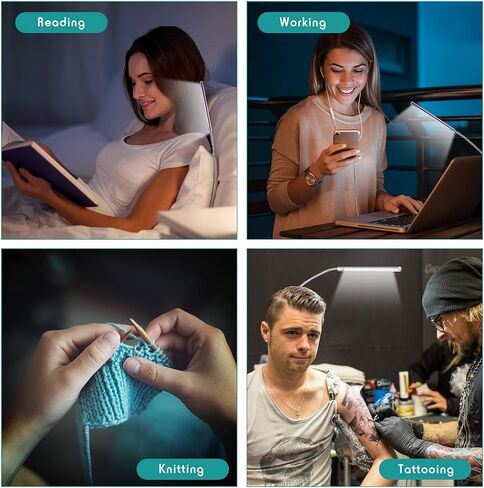 Mudder 2 قطع مصباح LED USB للوحة مفاتيح الكمبيوتر المحمول مصباح كمبيوتر مصباح مرن عصا قابلة للاتصال مصباح LED مفتاح لمس القراءة (الفضة ، الأرجواني) in Kuwait