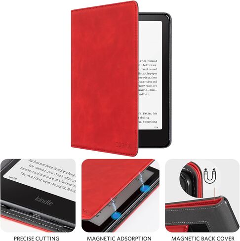COBAK CASE مع Stand for Kindle Paperwhite 12th Gen 2024 تم إصداره (7 ") و kindle Colorsoft Signature Edition - غطاء جلدي متين مع إيقاظ النوم التلقائي ، فتحة البطاقة ، ميزة حزام اليد in Saudi Arabia