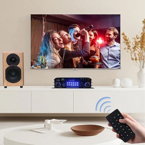 Bluetooth 5.1 مضخم صوت ستيريو 4 قناة MAX 1200W HIFI MINI POWER AMPLIFIER RMS 50WX4 USB ، SD ، FM Class D AMP مع محول ومكافحة عن بعد للسيارة المنزلية DIY مسرح مكبرات الصوت المسرحية KARAOKE in Kuwait