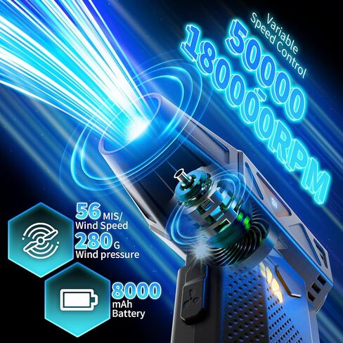 180،000 دورة في الدقيقة هووم هواء مضغوط ، ميني كهربائي هواء - مع محرك BLDC ، منفاخ الهواء اللاسلكي ، للوحة المفاتيح ، الكمبيوتر ، تنظيف الكمبيوتر المحمول in Kuwait
