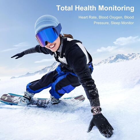 Smart Watch (Answer/Make Calls), Ultra Thin 1.43’’ AMOLED Smart Watches for Men Women, 100+ Sport Modes Fitness Tracker with Blood Oxygen/Heart Rate Monitor, IP68, Android IOS(with 2 bands)(Black） in Kuwait