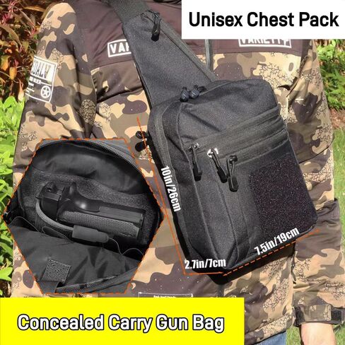 Tactical Sling Bag CCW Bag Crossbody Bag Gun Fanny Pack Tactical Shoulder Bag Men EDC Bag Pistol Bag with Gun Holster in Saudi Arabia