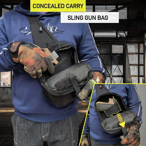 Tactical Sling Bag CCW Bag Crossbody Bag Gun Fanny Pack Tactical Shoulder Bag Men EDC Bag Pistol Bag with Gun Holster in Saudi Arabia
