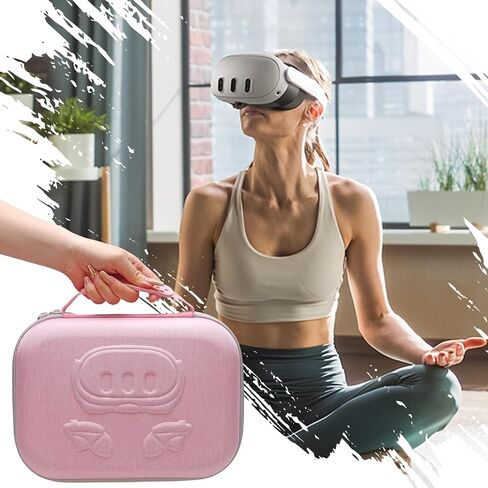 XANAD Hard Case Compatible with Oculus Meta Quest 3/Quest 2/Vision Pro Official Original/Elite Strap Version VR Headset and Touch Controller Accessories, Suitable for Travel and Home Storage(Pink) in Kuwait