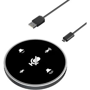 Conference Speaker And Microphone, Y02 USB Plug and Play Laptop Microphone Omnidirectional Microphone Condenser PC Mic for Video Conference Recording Skype Online (Gold)