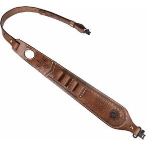 TOURBON Leather Gun Sling Shotgun Strap with 12 Gauge Shell Ammo Holder and Swivels