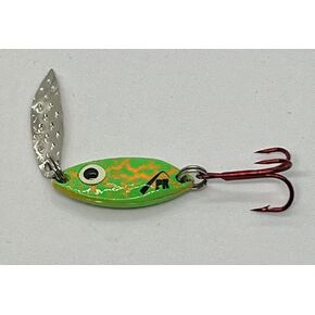 ملعقة PK Predator Flash Fishing - كل موسم الطعم الصيد - إغراء صيد الجليد - القفز أو الصب (Crackle Green ، 1/16 أوقية)