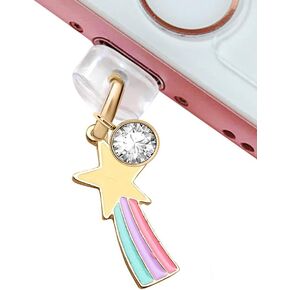 ELISE & FONDA CP186 USB Charging Port Anti Dust Plug Fairy Wand Star Pendant Phone Charm for iPhone 11/ XS MAX/XR/X/8 Plus/7/6S/7/SE iPad iPod