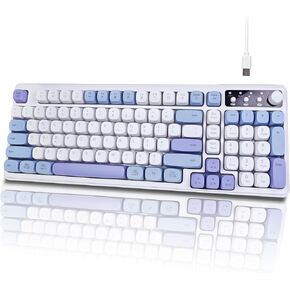 Wireless Keyboard, RGB Gaming Keyboard, Tri-Mode BT5.0/2.4GHz/USB-C, 99-Key Quiet Keyboard, Anti-ghosting Keys, Compatible with PC, Mac, Gaming Consoles
