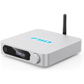 FiiO SR11 AirPlay Audio Streamer Receiver,WiFi Multiroom Streamer,Stream Hi-Res Audio from Spotify, Amazon Music, Tidal (Silver)