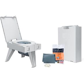 Cleanwaste GO Anywhere Portable Folding Toilet - Plus Bonus Original Wag Bag Kit