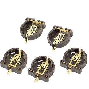 uxcell 5 Pcs Black Plastic Shell CR1220 Button Cell Battery Sockets Holder
