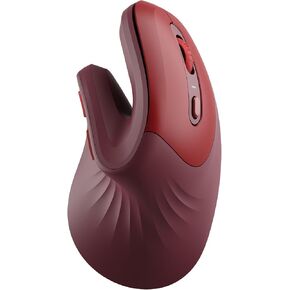 seenda Ergonomic Vertical Mouse with Jiggler - Bluetooth + 2.4G USB Multi Device, Wireless Ergo Mice, Jiggler Mouse Mover for Laptop/PC/Notebook, Computer Mice for Windows, Mac OS (Wine Red)