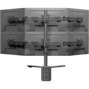 6 Six Monitor Desk Mount Arm, Fully Adjustable Six Monitor Stand Fits 6 Screens up to 32 inch, 19.8 lbs, Weight Capacity per Arm, Black X35-6