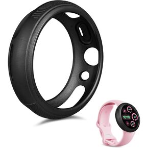 Wasserstein Protective Case Made for Google Pixel Watch 3 (41mm) - Ultra-Thin, Snap-On Rubber Case - NOT Compatible with Google Pixel Watch 3 (45mm), Pixel Watch 2 & Pixel Watch (1st gen) - Black