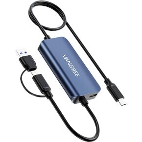 USB C Video Capture Card 1080P HD 60FPS, Type C to USB-A/C USB 3.0 Support PD 100W with Low Latency for Streaming, Game Recording, Compatible with Nintendo Switch, iPad, Meta Quest 3/3S, iPhone 15
