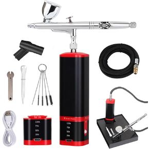 Cordless Airbrush kit with air Brush Holder Replaceable Battery Powered Portable handhold Mini air Brush Compressor for Barber,Nail,Cake,Miniature,Model,Leather Art