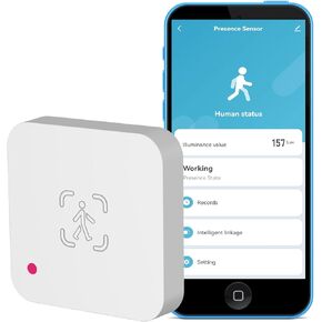 WiFi Human Presence Sensor: Smart Motion Sensor with 5.8GHz mmWave Radar, Zone Positioning, App Notification Alerts, Real-time Human Occupancy Sensor for Home Automation, Support Alexa