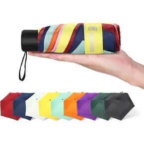 GAOYAING Travel Umbrella Mini Umbrellas for Rain Sun&Rain Lightweight Small UV Sun Umbrella Compact Suit for Pocket with Case (Non-Automatic)