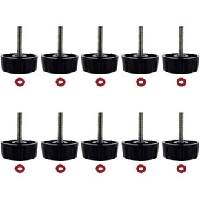 10 Pcs Black Fishing Reel Replacement Parts Screws, Nuts, Caps for Knob, Power Handle Grip