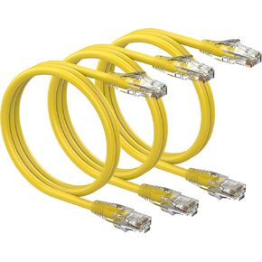 3 Feet Cat6 Patch Cable(3 Pack), Solid Pure Copper Patch Cord, Cat 6 Ethernet Cable, UTP Network, High Speed RJ45 Internet Cable, Compatible for Routers, Switches, PC, Servers, PS4/5, Xbox - Green in Kuwait