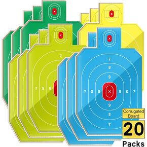 Rsgift 30x18inch Cardboard Targets for Shooting,Assorted Color Gun Range Targets,20 Packs Shooting Targets Silhouette Cardboard,Targets for Shooting Range