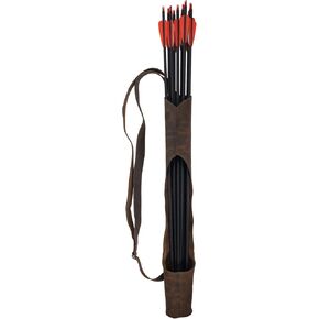 Opened Quiver Handmade from Full Grain Leather - Bourbon Brown
