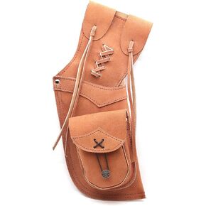 Traditional Archery Suede Leather Side/Hip Arrow Quiver Brown