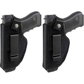 2 Pack Upgrade Concealed Carry Gun Holster for Men Women, Universal IWB OWB Holster Right/Left Hand Draw Fits S&W M&P Shield 9MM Glock 19 26 27 42 43 Subcompact Compact Mid-Sizes Pistols